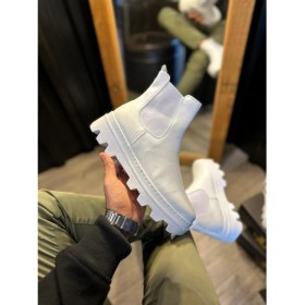 Resim J113 Lastikli Ortopedik Taban Suya ve Soğuğa Dayanıklı Günlük Kışlık Erkek Spor Bot Bt Beyaz 