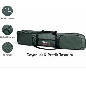 Resim Fish Bull Pro 4 Göz Yeşil Olta Kamış Çantası 