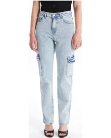 Resim Kargo Cep Kar Yıkama Jeans Pantolon Mavi 
