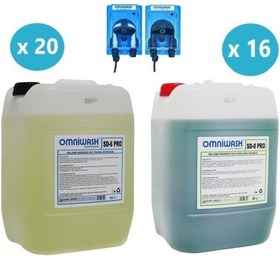 Resim Omniwash Pro Bulaşık Yıkama Deterjan Ve Parlatıcı Seti Dozaj Pompası Hediyeli 20+16 