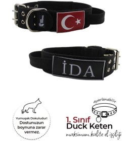 Resim İsimli Bayraklı Elcikli Yumuşak Köpek Boyun Tasması Siyah 