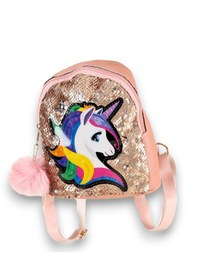 Resim Daj Company Işıklı Pullu Unicorn Figürlü Renkli Kız Çocuk Sırt Çantası Pembe 