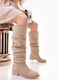 Resim NESSİMO Bej Süet Körüklü Çizme N265587 