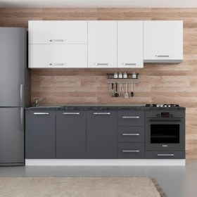 Resim Minar 235 Cm Mutfak Dolabı Beyaz Antrasit 235-A8 