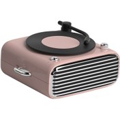 Resim Nettech ED10 Solo Gramofon Kablosuz Hoparlör - Speaker - Pembe 