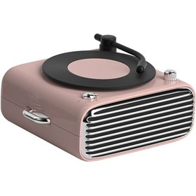Resim Nettech ED10 Solo Gramofon Kablosuz Hoparlör - Speaker - Pembe 