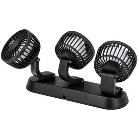 Resim Araç İçi Vantilatör Fanı, 12 Volt Çakmaklık Girişli, Usb Dönüştürme Kitli, 3 Başlıklı 360 Derece, 