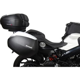 Resim Motoanl Motosiklet SH-36W Yan Çanta Takım Siyah White ( Beyaz Kapaklı ) Motor Tur Çantası 