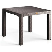 Resim Camsız Kahve 90x90 Cm Rattan Bahçe Balkon Masası Kahverengi 