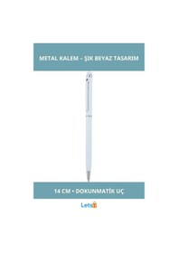 Resim Beyaz Renk Ergonomik Tükenmez Metal Kalem 14 Cm Çok Renkli 