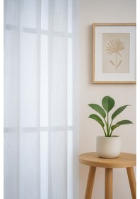 Resim Soft Dokulu Şık Pileli Tül Perde Salon Oturma Odası Yatak Odası Çocuk Odası Beyaz 