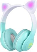 Resim ASİTAN Zore Stn-28 Pro Kedi Kulaklı Tasarımlı Rgb Işıklı Bluetooth Kulaklık Yeşil 