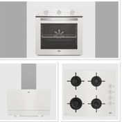 Resim Beko Beyaz Cam Avantajlı Ankastre Set - 3’lü 6 Fonksiyon Ankastre Set 