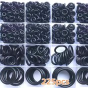 Resim 225 parçalık O-ring seti, 18 boyutlu O-ring çeşitlilik seti, Araba Oto Araç Onarımı Musluk Tesisatı Hava veya Gaz Sızdırmazlık Bağlantıları için Metrik Nitril Kauçuk O-ringler Yağa ve Isıya Dayanıklı 
