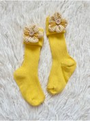 Resim 93 Store Kız Bebekler/çocuklar Için Çiçekli Sarı Derby Çorap 