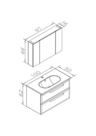 Resim Orka Nuvola 100 Cm Mdf Beyaz Banyo Dolabı Takımı Beyaz 