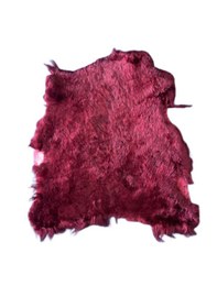 Resim Gerçek Uzun Tüylü Koyun Postu Bordo 80 X 60 Cm 