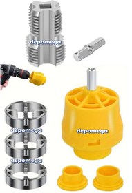 Resim DepoMega 9 Parça İç Dış Plastik Boru Diş Açma Seti 1/2 - 3/4 - 1 No 
