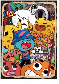 Resim Karizma Tablo Gumball Hediyelik Mdf Tablo 35cm X50cm 