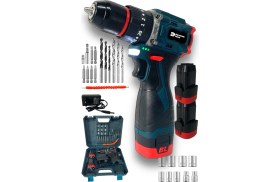 Resim Dynamic Tech Kömürsüz Darbeli Şarjlı Matkap Lion Armut Batarya Metal Şanzıman Çift Akülü Vidalama Setli 