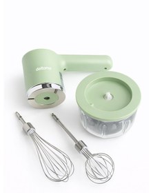 Resim Deltome Pulsemix DLT-3410 2'si Bir Arada Doğrayıcı ve Çırpıcı Şarjlı El Mikseri Yeşil 