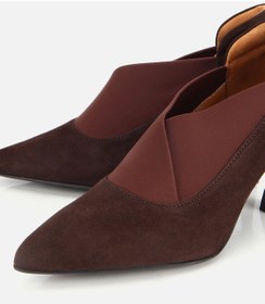 Resim Hotiç Kadın Süet Deri Kahverengi Streç Detaylı İnce Topuklu Stiletto 01ayh315480a480 01ayh315480a480 Kahverengi 