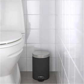 Resim IKEA Çöp Kutusu Koyu Gri , Meridyendukkan 24 cm Banyo Çöp Kutusu Gri 
