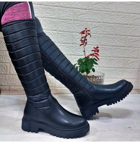 Resim M.p 2752 Siyah Fermuarlı İçi Kürklü 46cm Paraşüt Bayan Çizme 001 