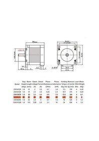 Resim 23HS7628 Nema 23 Step Motor 1.9 Nm 3.2V 2.8A D Mil 2 Faz 1.8 Derece 200 Adım 3D Yazıcı Printer 