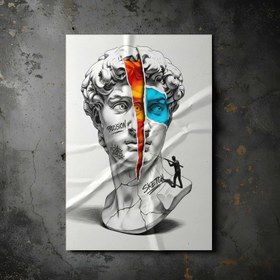 Resim Precision & Sketch - Surreal David Bust Wall Art Print - Wooden Frame - White / 8,3 x 11,7" (21x30) 