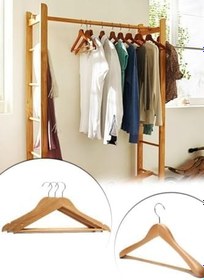 Resim Entude 3'lü Ahşap Askı, Kıyafet, Etek, Pantolon Elbise Askısı 