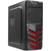Resim Everest 720R Peak-250W Siyah/Kırmızı 2*Sata Mesh Metal Panel Kasa 
