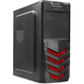 Resim Everest 720R Peak-250W Siyah/Kırmızı 2*Sata Mesh Metal Panel Kasa 