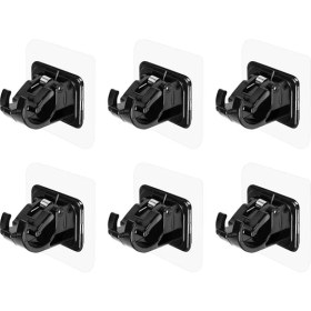 Resim Mews Nook 6pcs Kendi Kendine Yapışkan Perde Çubuk Braketi Yumruksuz Perde Çubuk Klipsi Tırnaksız Ayarlanabilir Duş Perde Çubuk Asılı Kancalar (Yurt Dışından) 