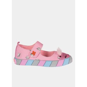 Resim Casabony Pembe Kedi Kanvas 3D Kız Çocuk Babet Ortopedik İç Taban ile Rahat ve Şık Tasarım 