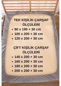 Resim Lila Moon Tek Kişilik Antrasit Penye Çarşaf 