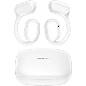 Resim Recci Dijital Göstergeli Bluetooth Kulak İçi Kulaklık Recci REP-W76 Elegant Serisi OWS Wireless v5.3 Beyaz 