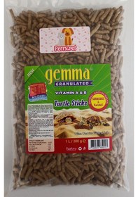 Resim Gemma Turtle Sticks Sarımsaklı ve Karidesli Kaplumbağa Yemi 1 Litre 300 G 