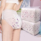 Resim 30 adet Sızdırmaz Rahat Menstrüel Güvenlik Pijama Kadınlar için, Doğum Sonrası ve Hamilelik İç Çamaşırı 360° Esnek Bel Bandı ve Dahili Tuvalet Kağıdı ile, Tek Kullanımlık Kokusuz Uyku Giyimi 