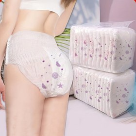 Resim 30 adet Sızdırmaz Rahat Menstrüel Güvenlik Pijama Kadınlar için, Doğum Sonrası ve Hamilelik İç Çamaşırı 360° Esnek Bel Bandı ve Dahili Tuvalet Kağıdı ile, Tek Kullanımlık Kokusuz Uyku Giyimi 