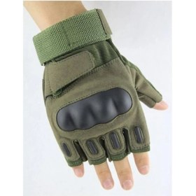 Resim Black Hawk Haki XXL Yarım taktik eldivenler Airsoft spor atış av eldivenleri 