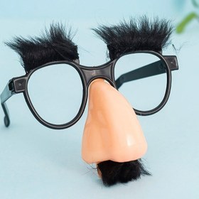 Resim 1 Çift Siyah Plastik Cadılar Bayramı Parti Dekorasyon Gözlüğü - Hanımlar ve Beyler için Kirpik, Burun ve Bıyık ile 