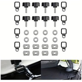 Resim Cloudstore Jeep Wrangler Jk Yj Tj Jku Siyah Sökülebilir Sert Tavan Bağlantı D-halkası Cıvata 