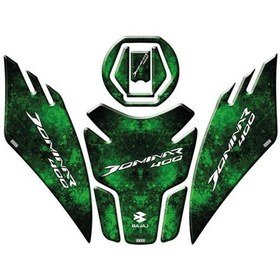 Resim Bajaj Dominar 400 Green Haze Tank Pad Set Sticker Etiket Model 
