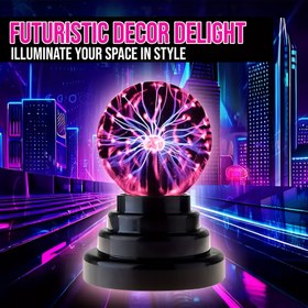 Resim 1 adet USB Plazma Lambası - Dokunmatik ve Sesli, Renk Değiştiren, USB Güçlü LED Masa Lambası, Canlı Neon Ekran - Yatak Odaları, Ev Sinemaları ve Daha Fazlası için Mükemmel - İdeal Festivite Hediye! 