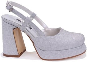Resim Dagoster DZA07-337560 Gümüş Simli Platform Topuklu Kadın Ayakkabı 