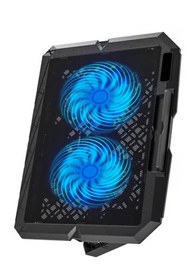 Resim TechnoStation 2 Gözlü Büyük Fanlı Laptop Soğutucu Stand Yükseklik Ayarlı Geniş Laptop Fanı 