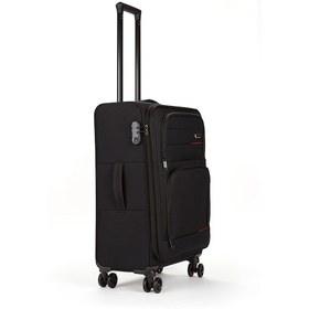 Resim Fossil Unisex Kumaş Orta Boy Ultra Hafif Şifreli Körüklü Kendi Etrafında Dönebilen Valiz 013-02 Siyah 