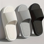 Resim Outdoor Adventures] Tüm Sezonlar İçin Kaydırma Sandaletler - Minimalist Düz Renk, Kaymaz EVA Malzeme, Ev, Plaj veya Banyo Kullanımı İçin Rahat Açık Burun Tasarımı, Banyo Sandaletleri|Minimalist Terlikler|EVA Sandaletler, Kayışlı Sandaletler 