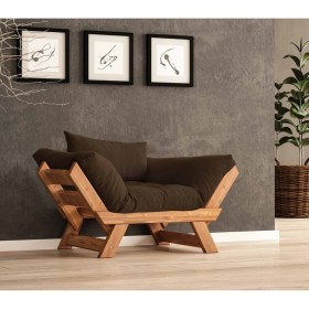 Resim Woodesk Adalar Masif Tik-Kahve Renk Berjer CPT8154-140 